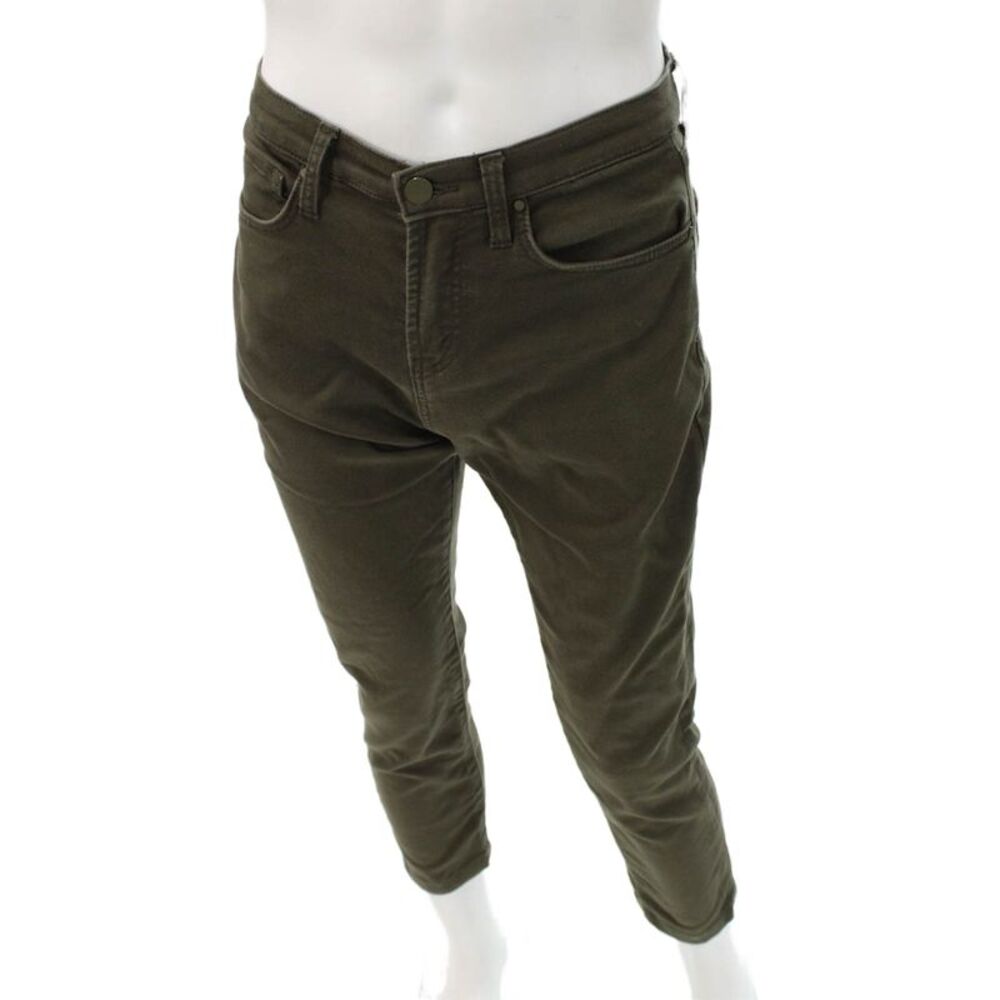 Swet Tailor Mens Ankle Cropped Army Green Pants Button Size 31